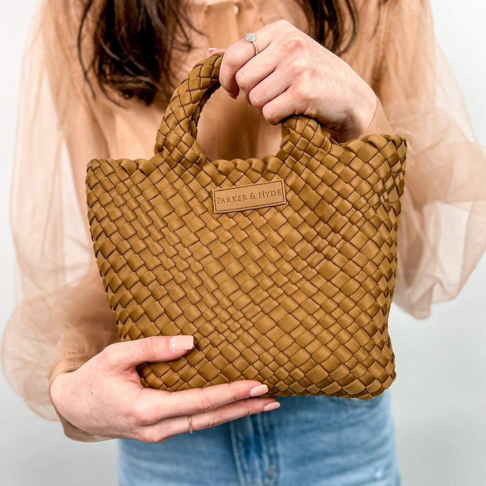 Parker Hyde Camel Woven Mini Tote Sugar Spice