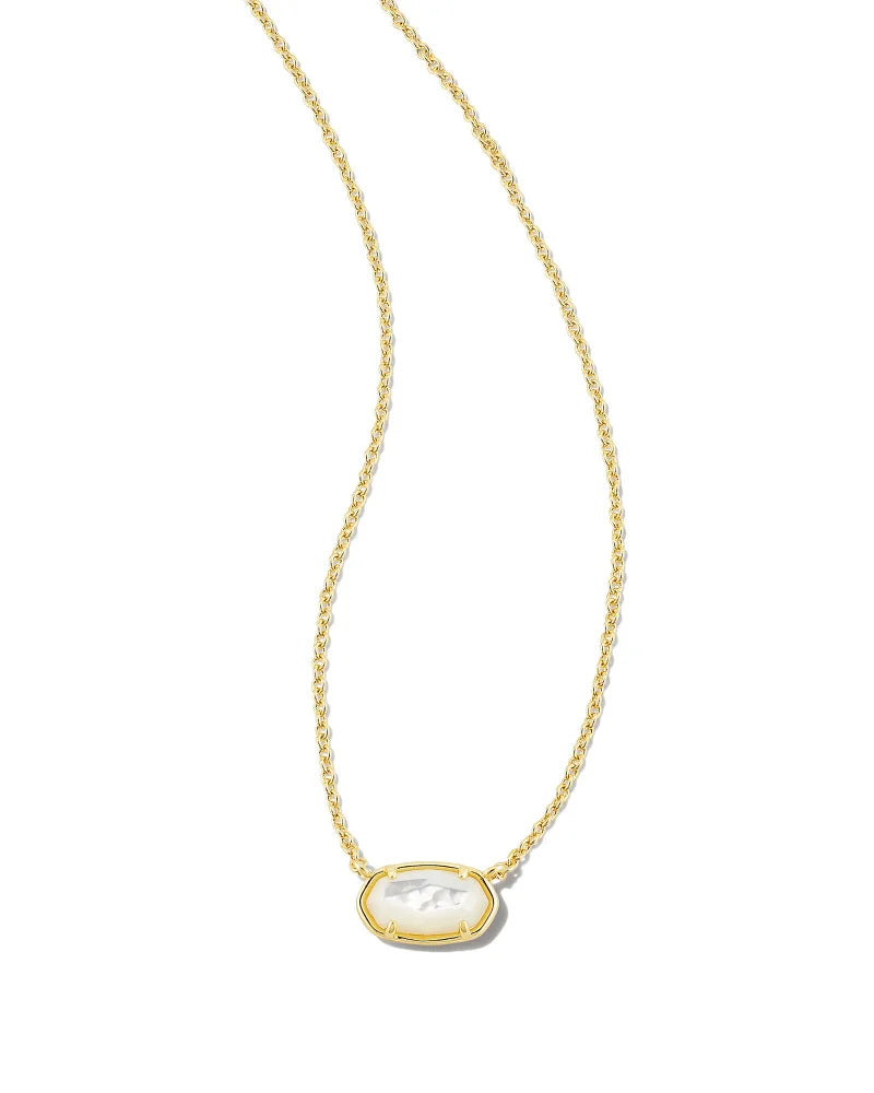 Grayson Gold Pendant Necklace in White Crystal