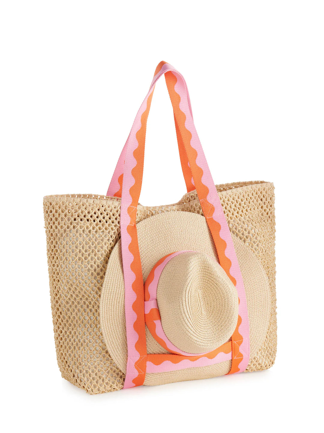 Antigua Tote And Hat Set in Pink