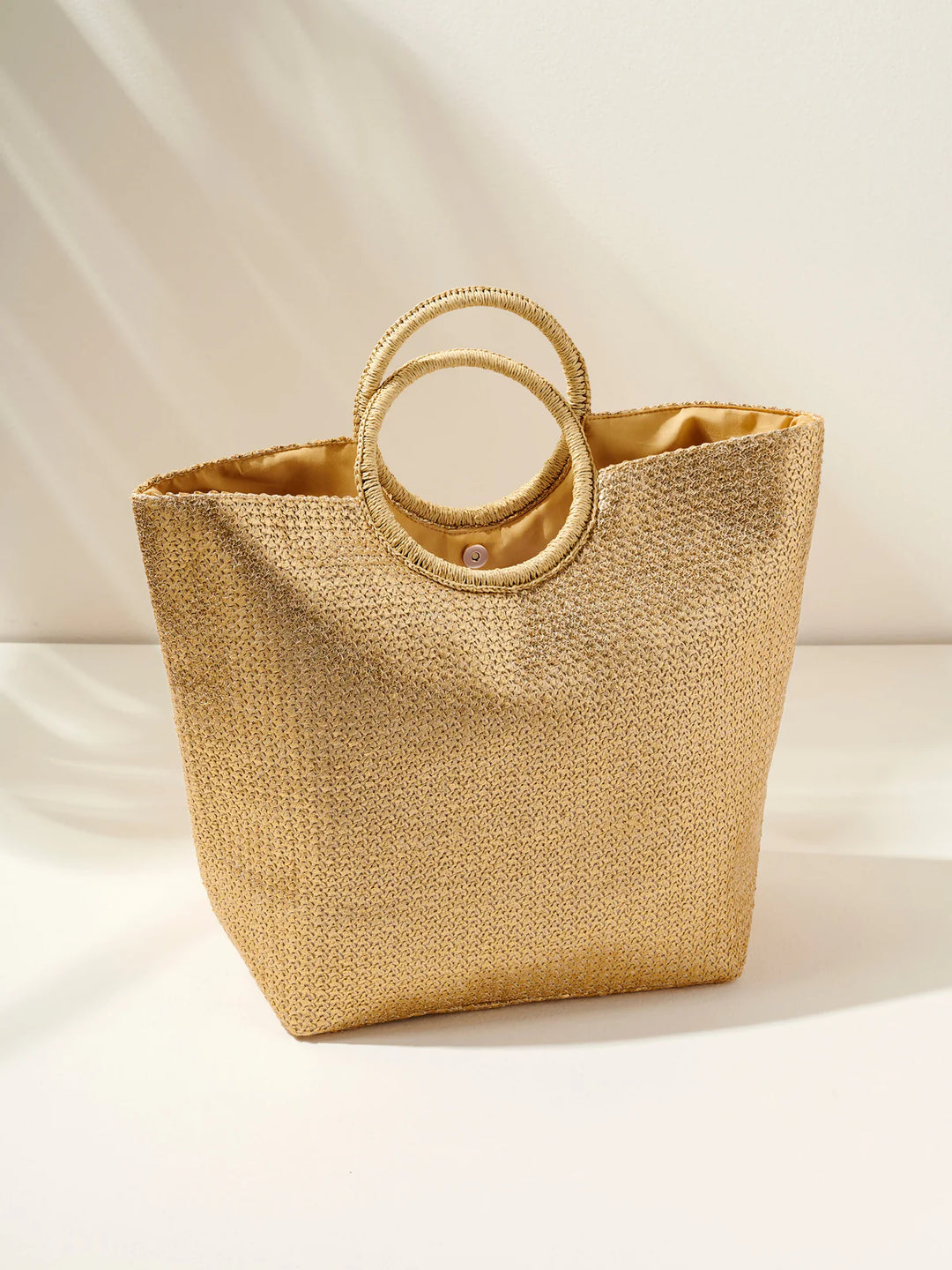 Adora Round Handle Tote in Gold