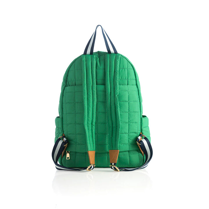 Ezra Quilted Nylon Backpack in Green