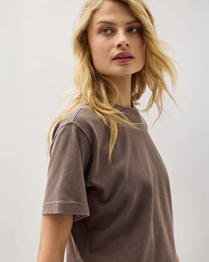 Richer Poorer Relaxed Crop Tee in Mole