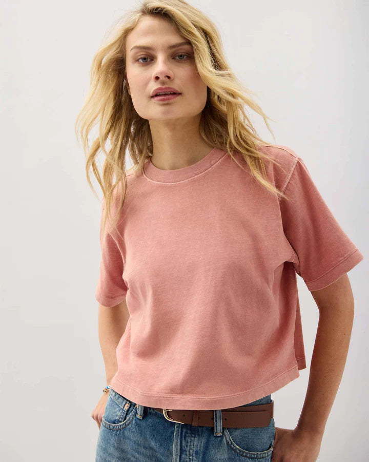 Richer Poorer Relaxed Crop Tee in Pink Sands