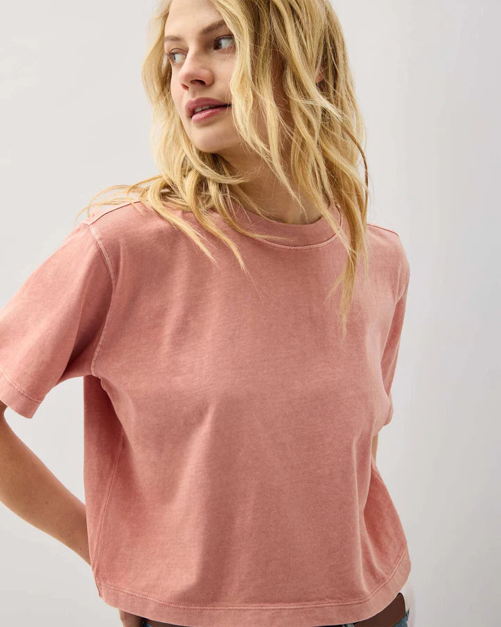 Richer Poorer Relaxed Crop Tee in Pink Sands