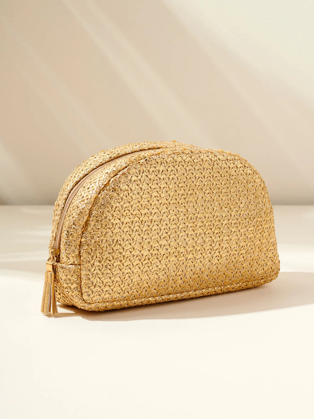 Adora Half Moon Zip Pouch in Gold