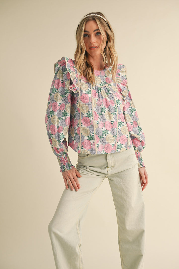 Wishing You Well Ivory Floral Top