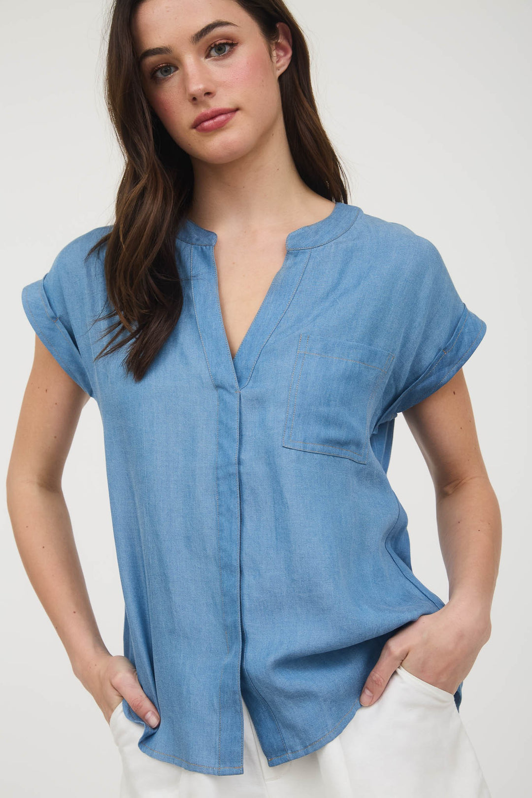 She Means It Chambray Top