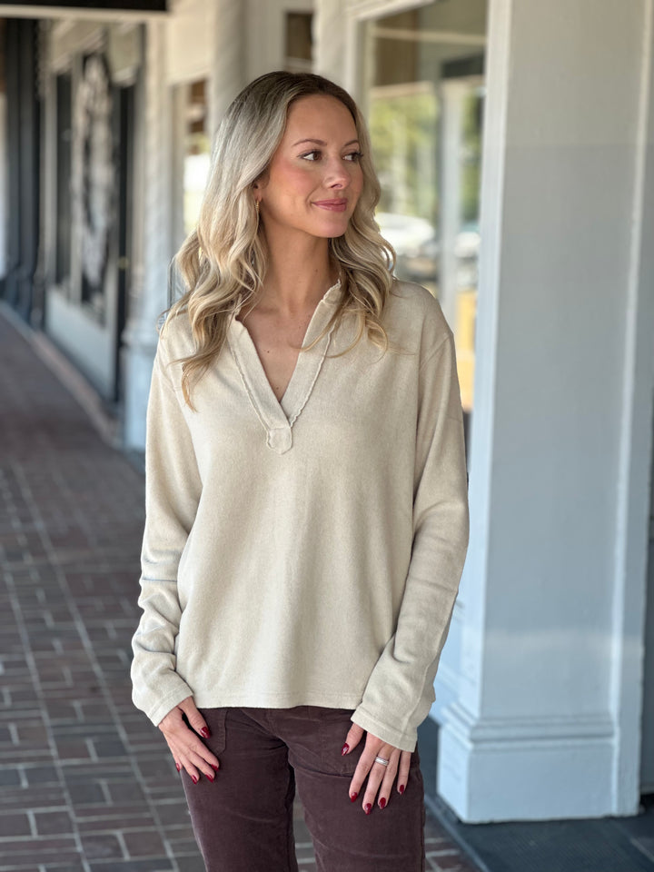 Dylan Riley Popover Top in Beach