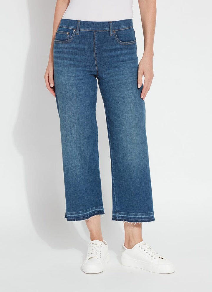 Lysse 'Holding Power' Premium Denim Frances Crop (25" Inseam) Jean in Authenic Midwash