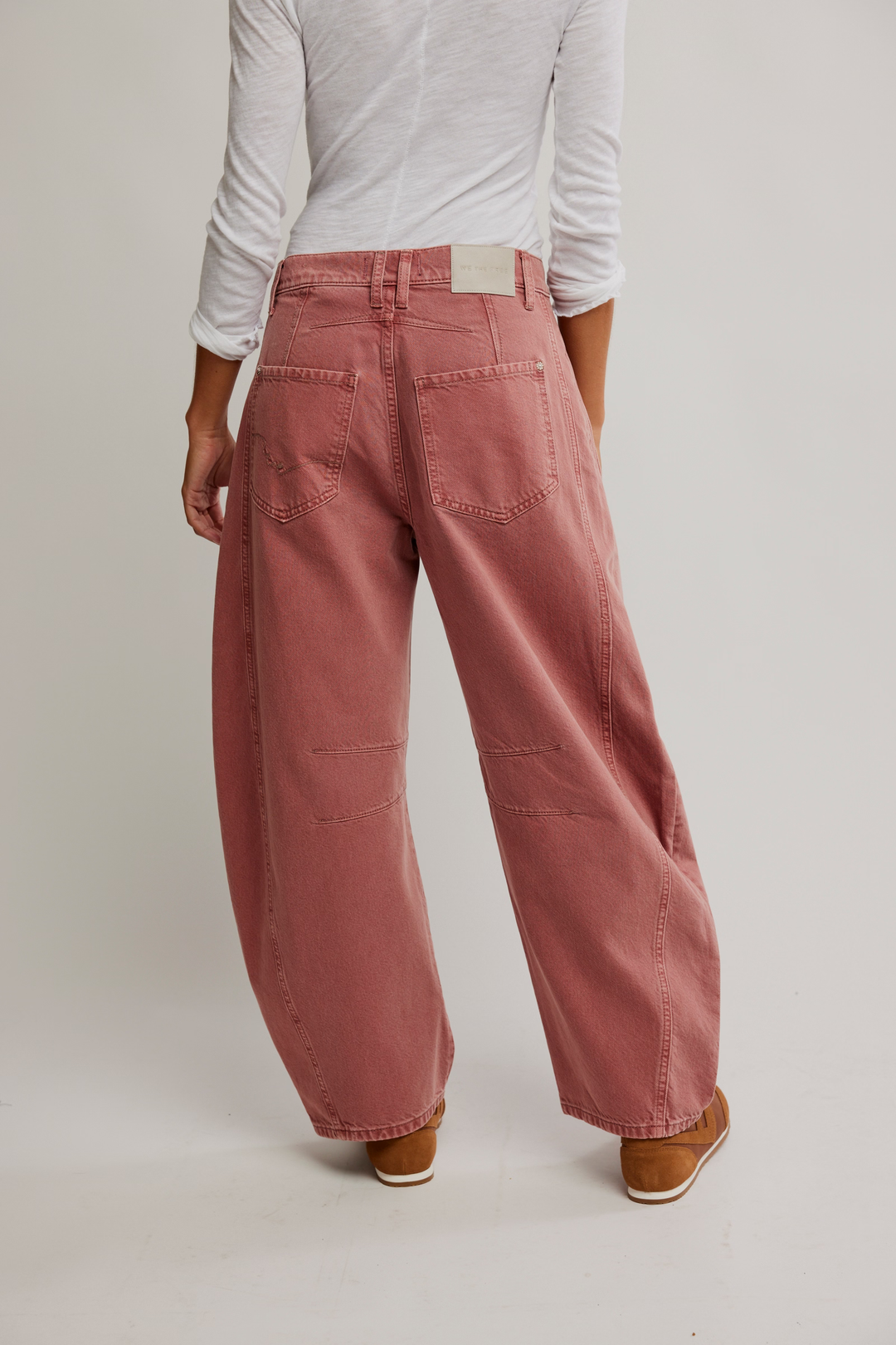 Free People Good Luck Mid Rise Barrel Jean in Sunsetter