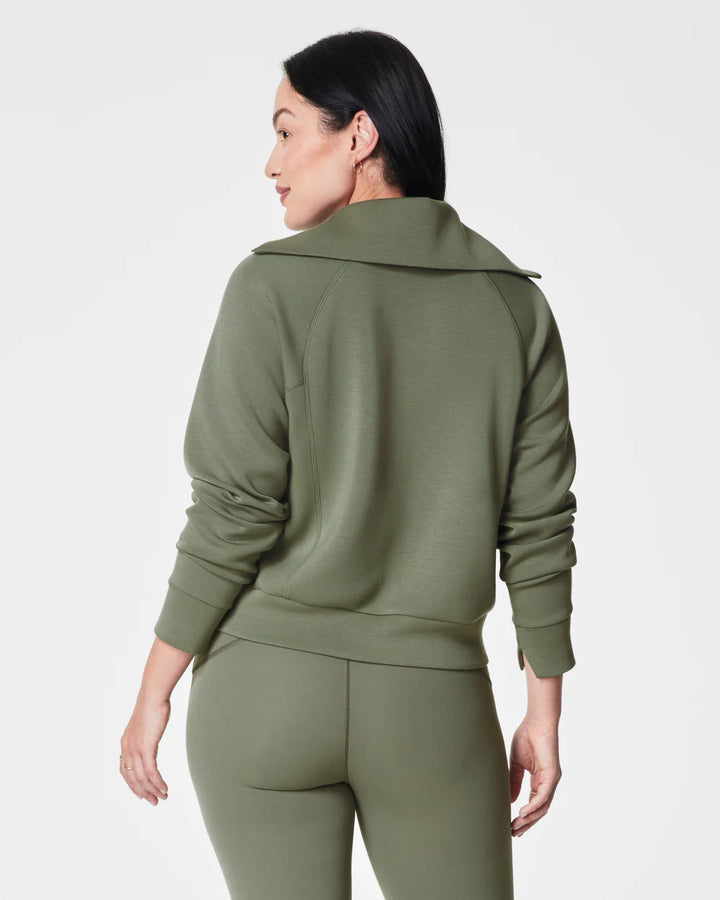 Spanx AirEssentials Half Zip in Clover