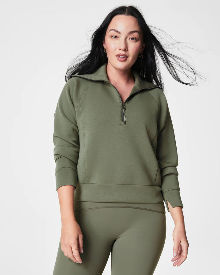 Spanx AirEssentials Half Zip in Clover