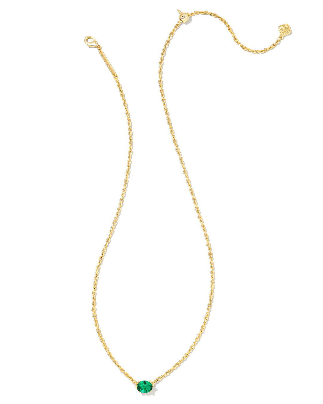 Kendra Scott Cailin Gold Pendant Necklace in Green Crystal