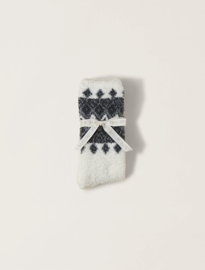 Barefoot Dreams CozyChic® Fair Isle Socks in Pearl Multi