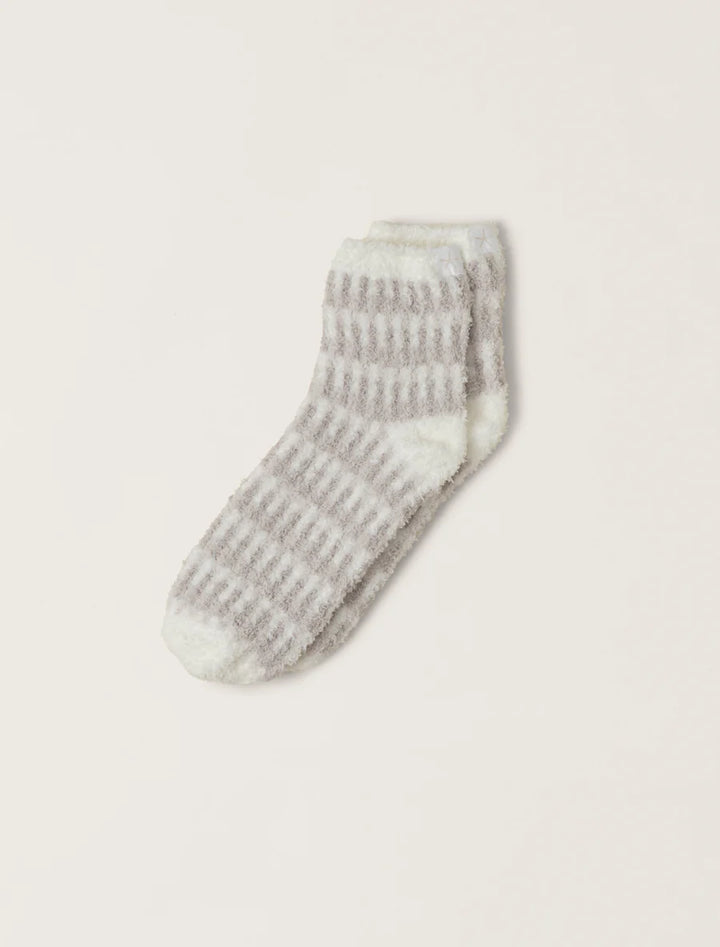 Barefoot Dreams CozyChic® Stripe Geo Tennis Socks in Pearl Multi