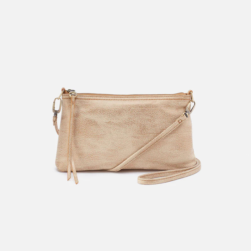 Hobo Darcy Crossbody in Metallic Leather / Gold Leaf