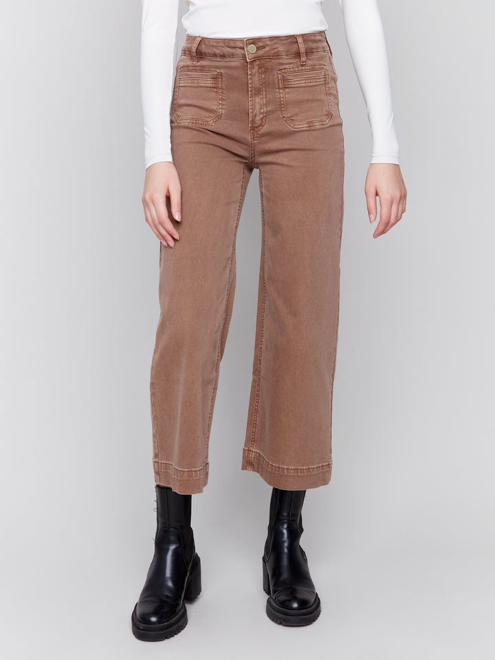 Charlie B Patch Pocket Pant in Truffle