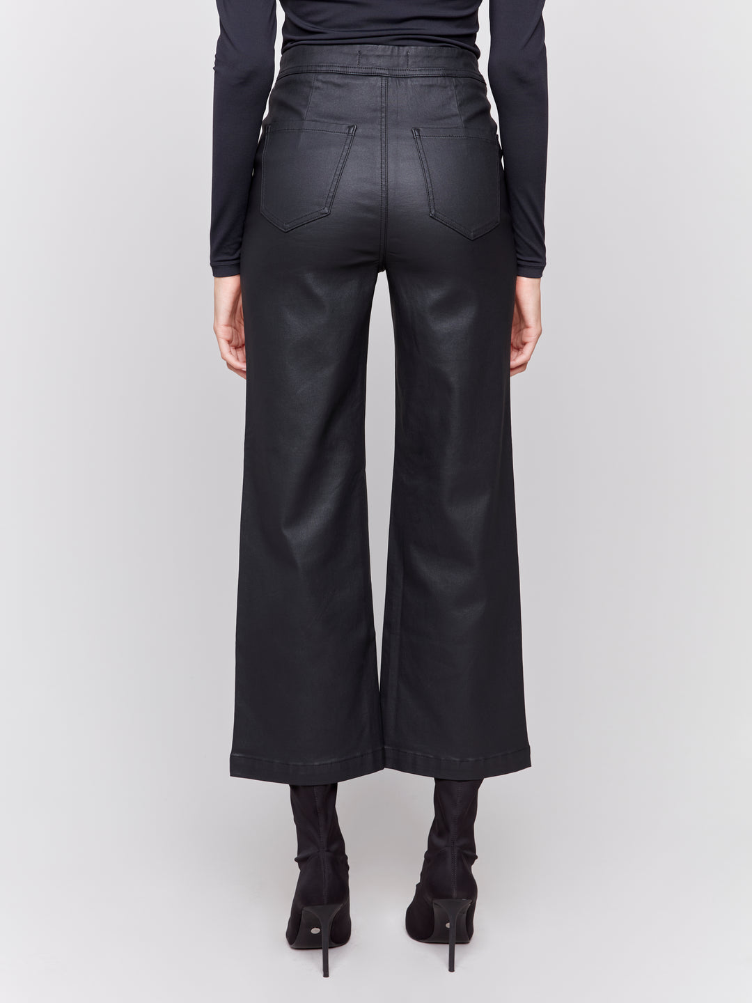 Charlie B Wax Flare Leg Pant in Black