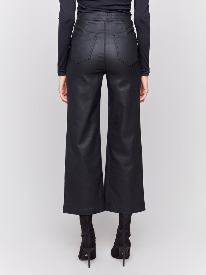 Charlie B Wax Flare Leg Pant in Black