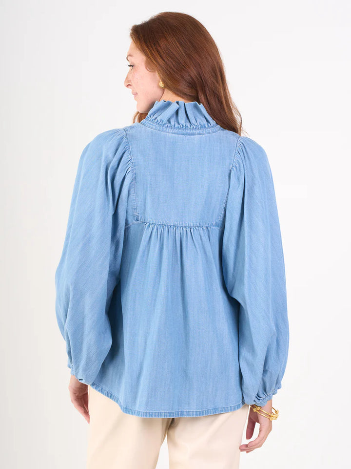 Emily McCarthy Stella Top in Denim Chambray