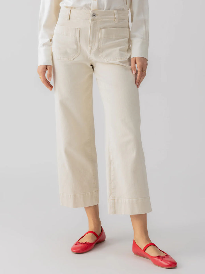 Sanctuary Clothing Marine Stand Rise Denim Pant in French Vanilla