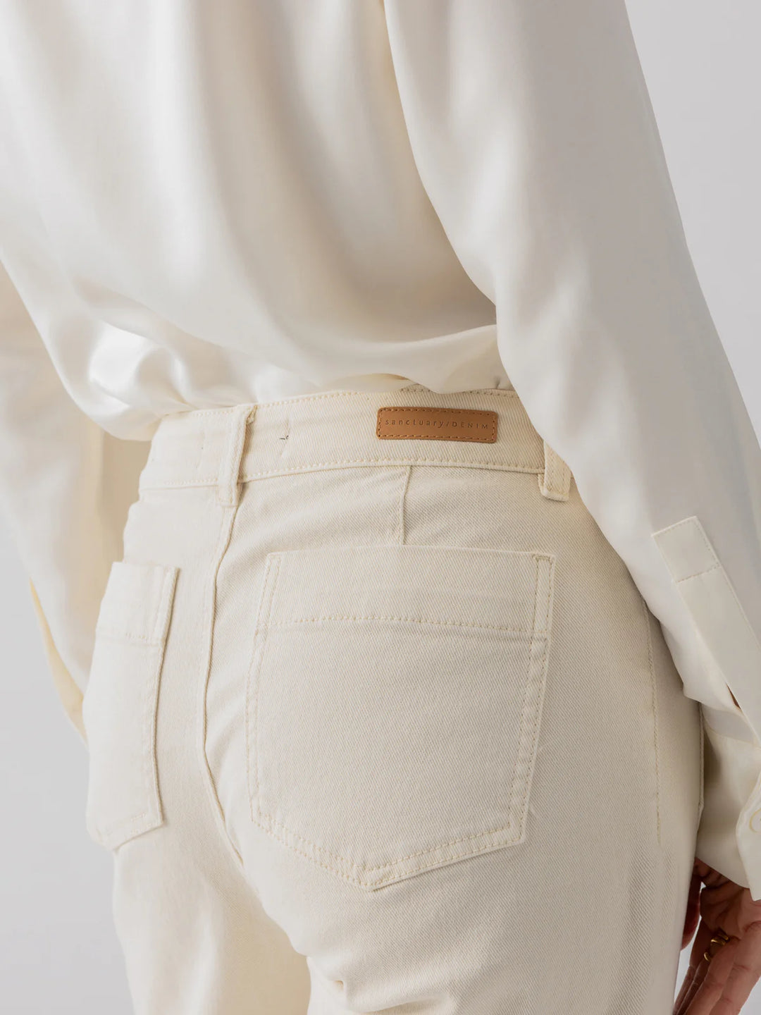 Sanctuary Clothing Marine Stand Rise Denim Pant in French Vanilla