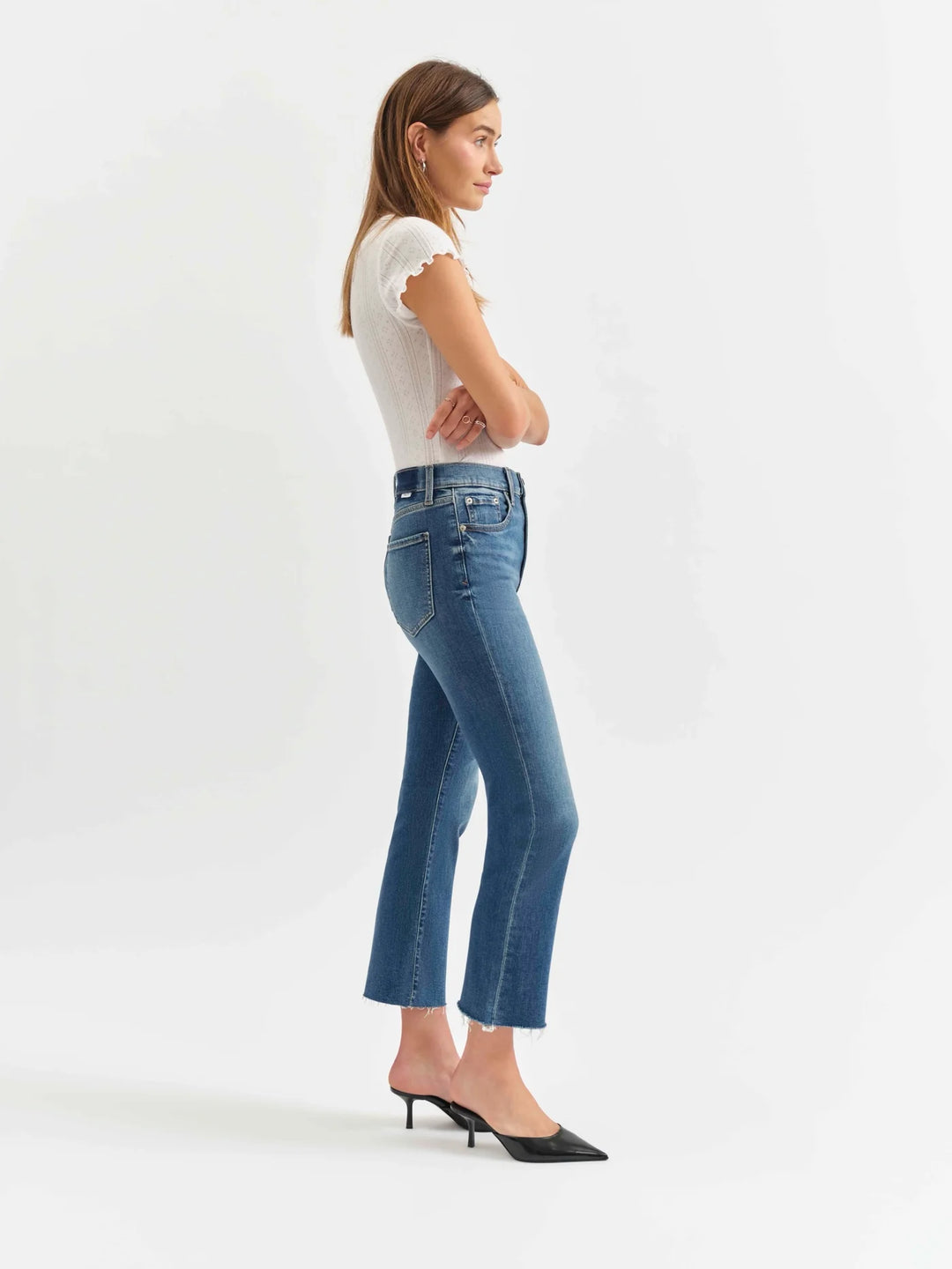 Daze Denim Shy Girl Crop Flare in Influencer