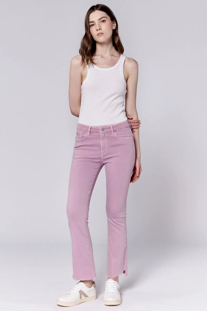 Dear John Jeanne Mid Rise Cropped Flare Jean in Lilas