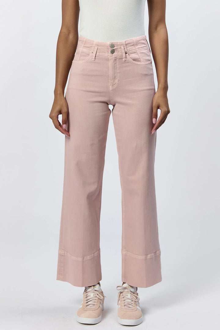 Dear John Holly High Rise Wide Hem Straight Jeans in Sepia Rose