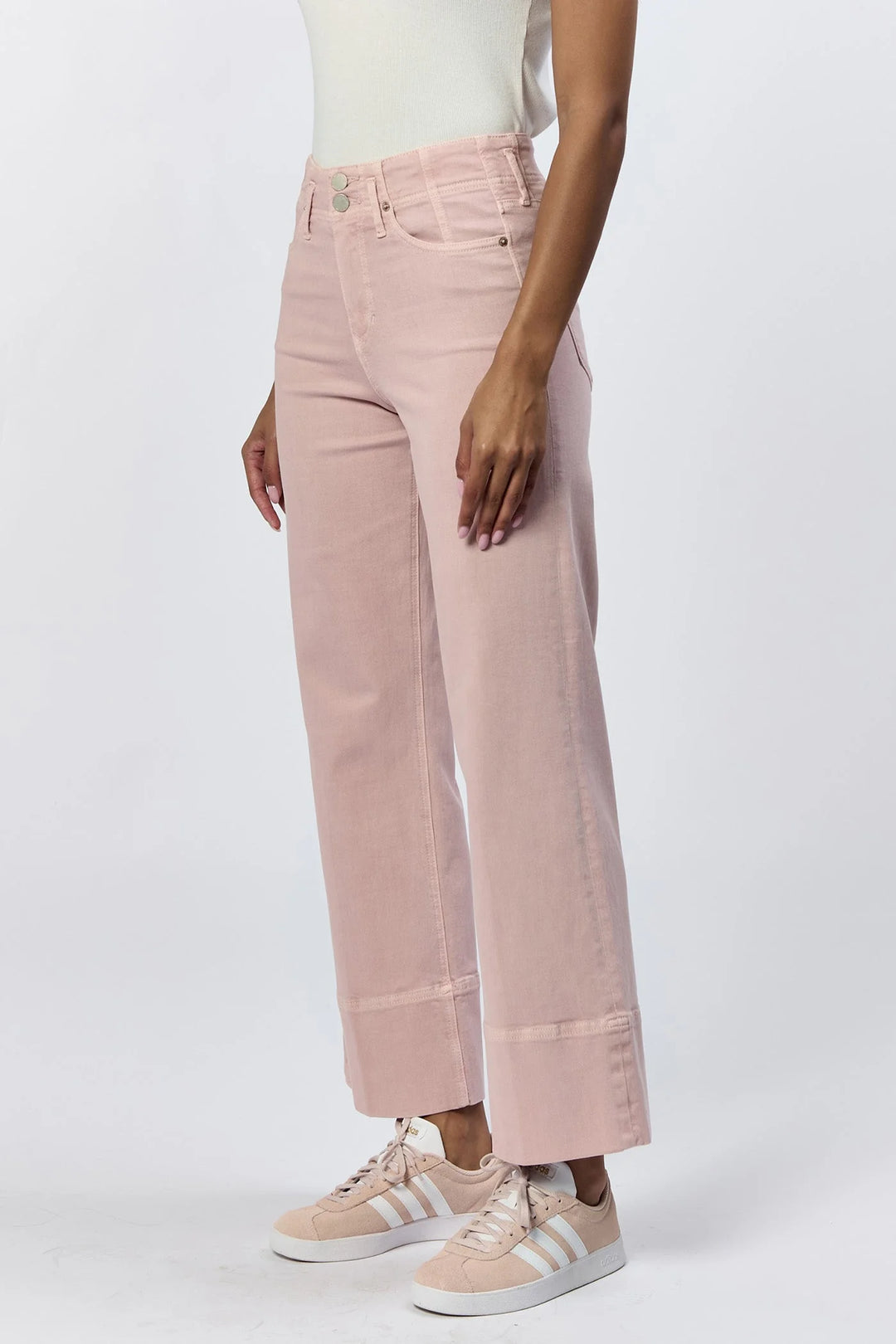 Dear John Holly High Rise Wide Hem Straight Jeans in Sepia Rose