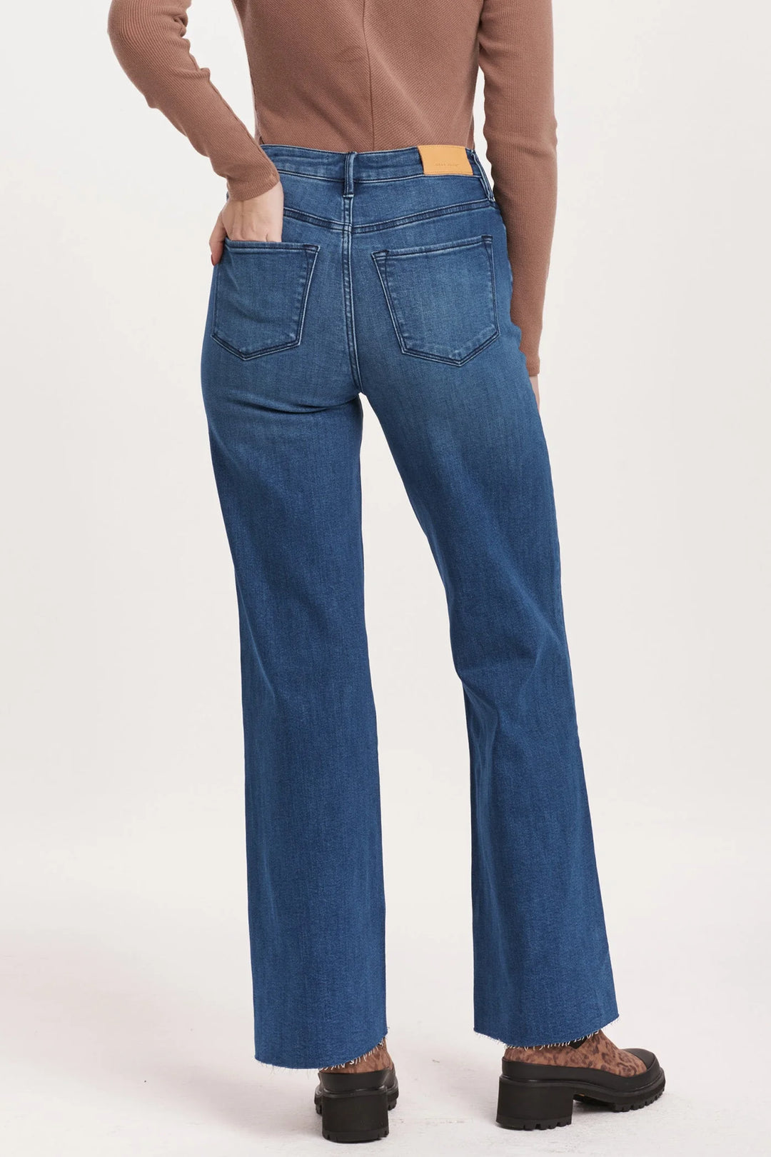 Dear John Fiona High Rise Wide Leg Jeans in Violet Blue