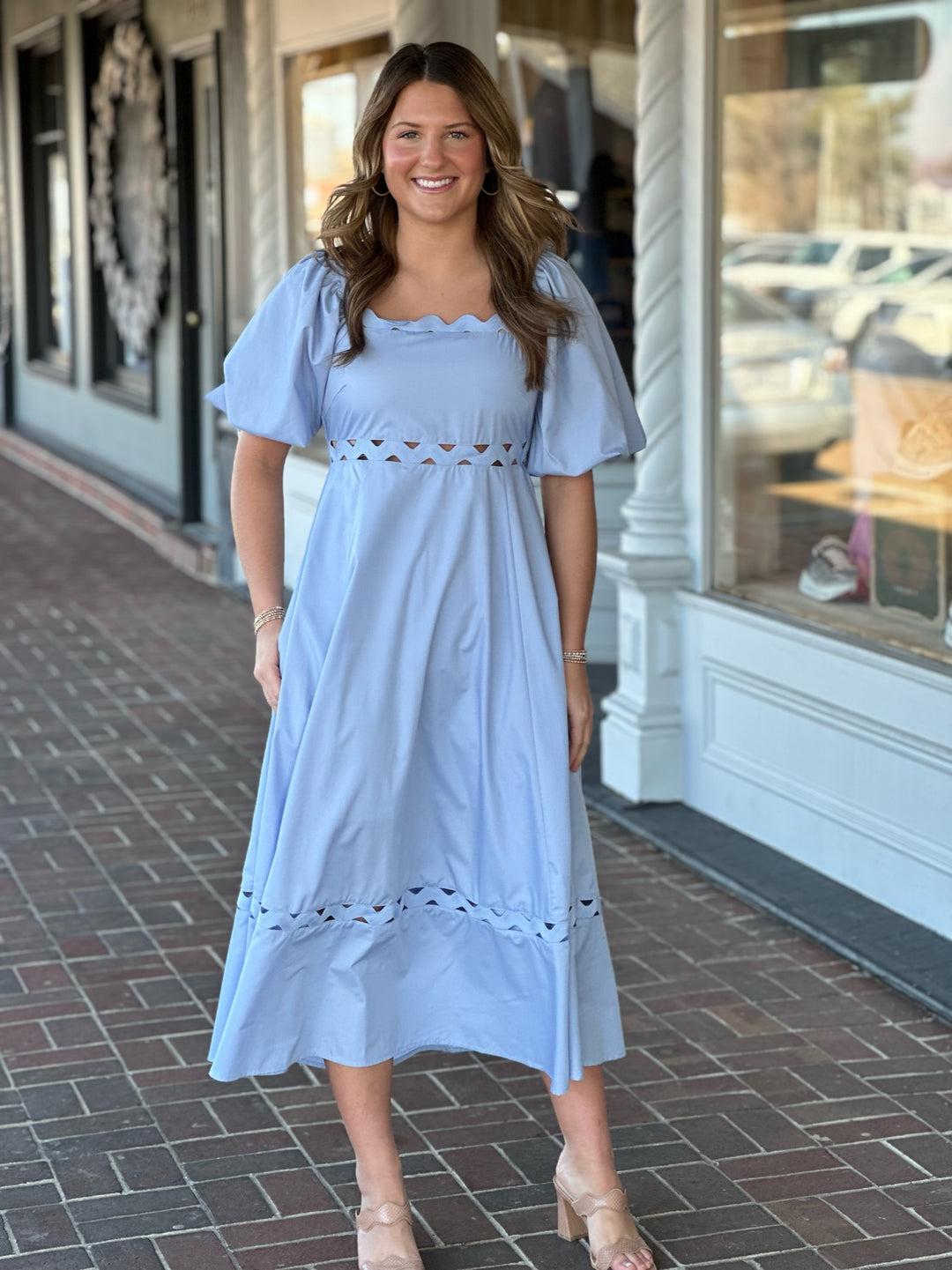 Something Good Midi Dress in Chambray Blue