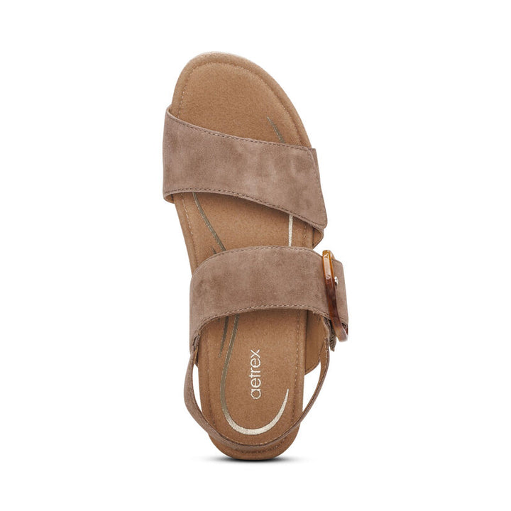 aetrex Ashley Arch Support Wedge in Taupe