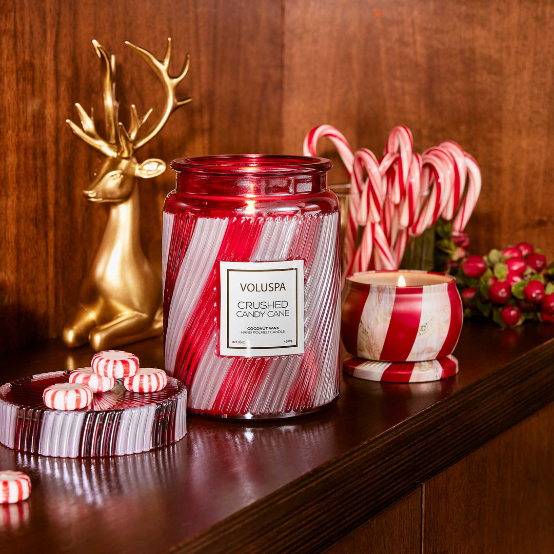 Voluspa Crushed Candy Cane Mini Tin Candle