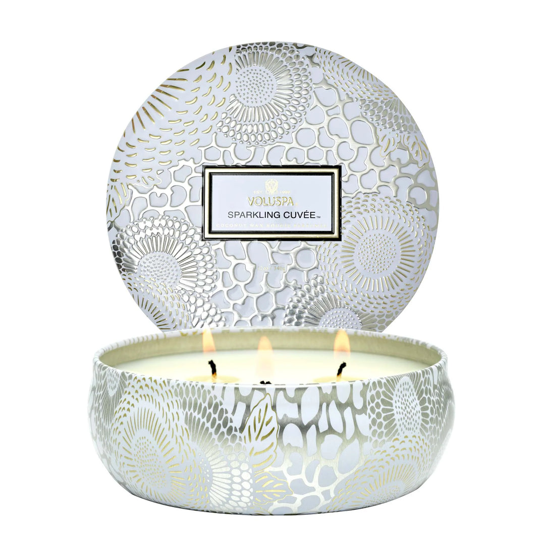 Voluspa Sparkling Cuvee 3 Wick Tin Candle