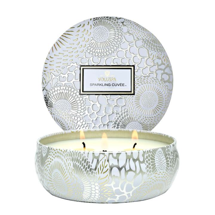 Voluspa Sparkling Cuvee 3 Wick Tin Candle