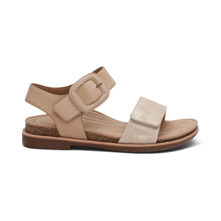 aetrex Claire Quarter Strap Sandal in Champagne