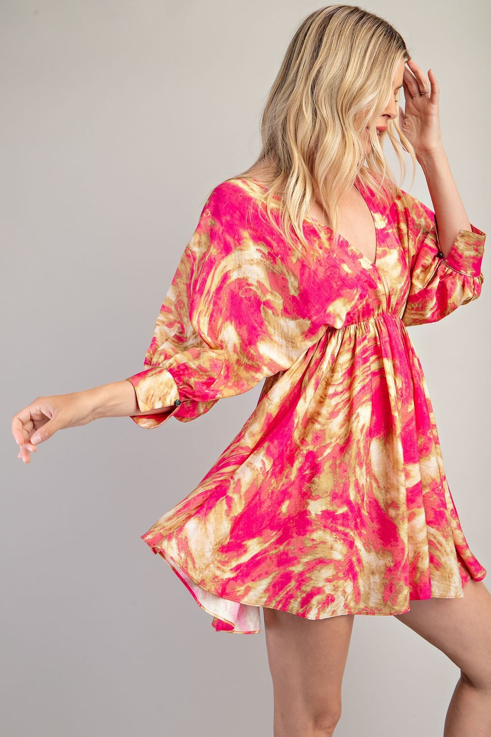 Blooming Romance Pink Printed Dress