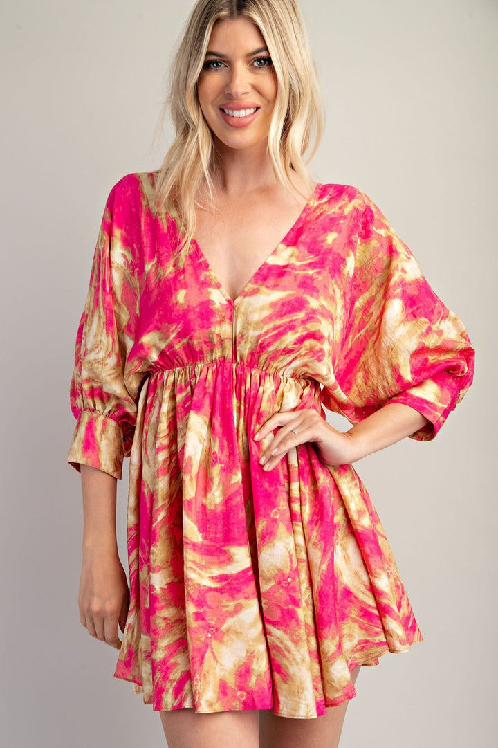 Blooming Romance Pink Printed Dress