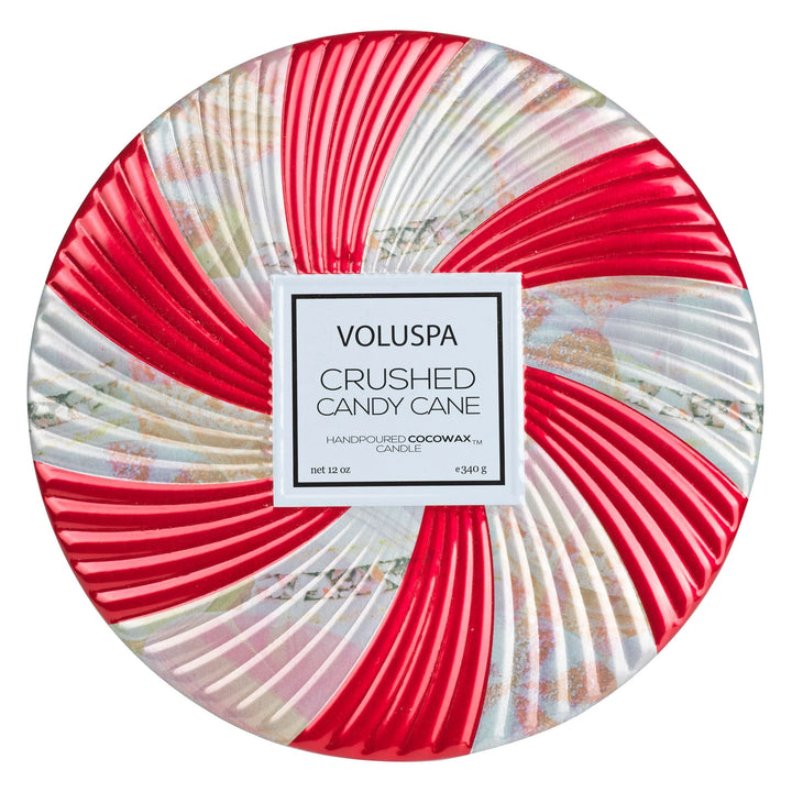 Voluspa Crushed Candy Cane 3 Wick Tin Candle