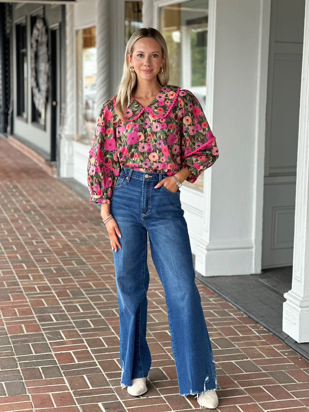 Distant Floral Printed Top