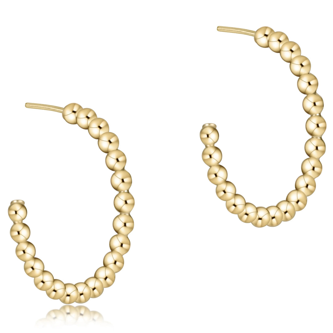 Enewton Beaded Classic 1.25" Post Hoop- 4mm Gold