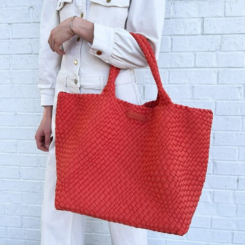 Parker & Hyde Burnt Orange Oversized Woven Tote