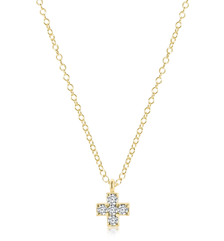 Enewton 14kt gold and diamond signature cross necklace