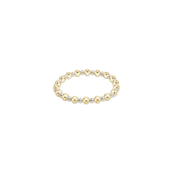 enewton Pearl Grateful Pattern 4mm Bead Bracelet - 6mm Gold