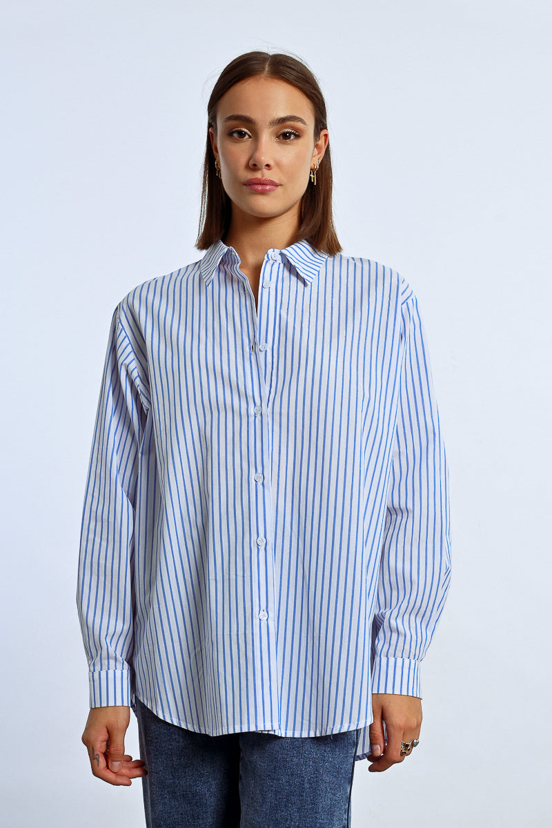 Molly Bracken Light Blue Pin Stripe Top