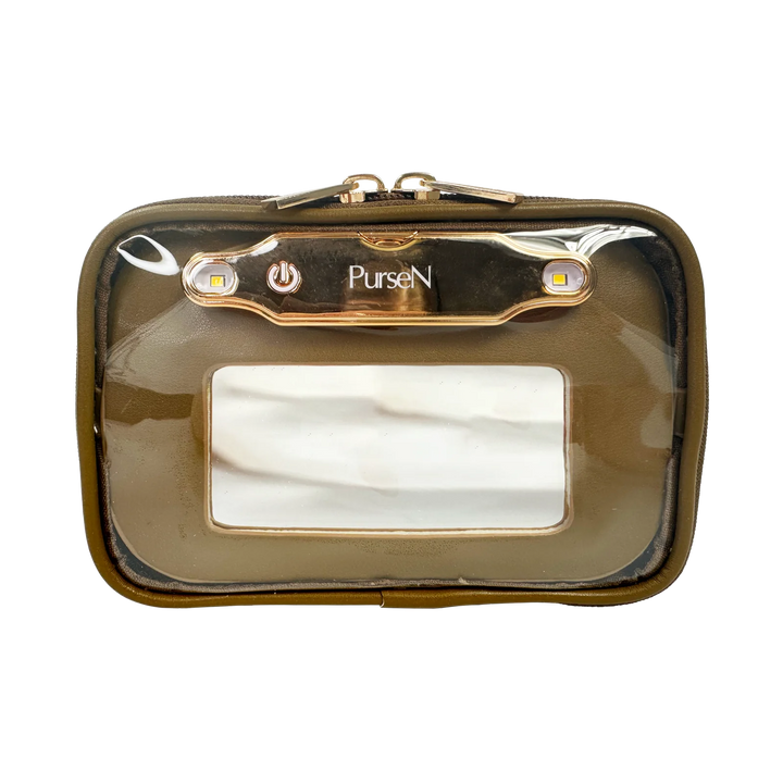 PurseN LITTMINI • Lighted Mirror Case in Camel