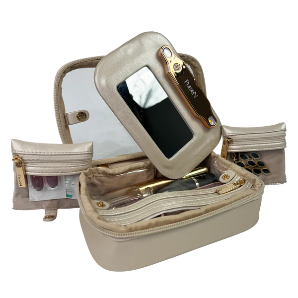 PurseN LITTMINI • Lighted Mirror Case in Pearl