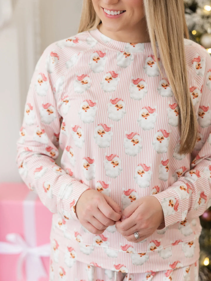 Santa Baby Pink Christmas Pajama Pant Set