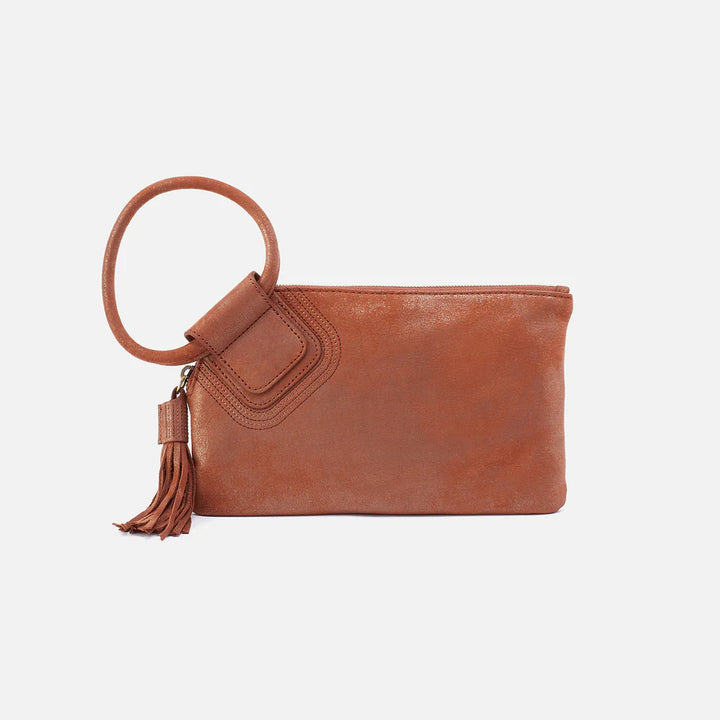 Hobo Sable Wristlet in Patina Metallic Leather